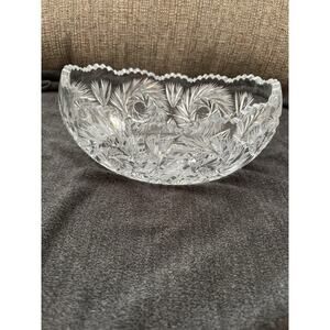 Vintage Antique American Brilliant Period ABP Bowl Sawtooth Cut Crystal Bowl